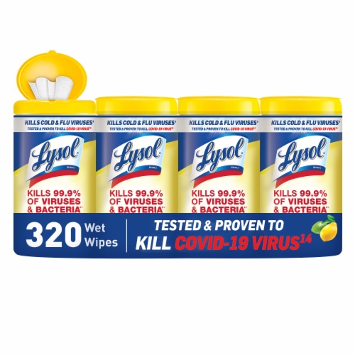 Lysol Lemon & Lime Blossom Disinfecting Wipes Perspective: front