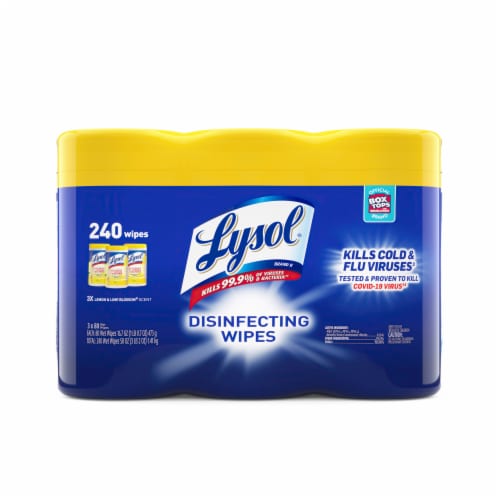 Lysol Multi-Surface Antibacterial Lemon and Lime Blossom Cleaning Disinfecting Wipes Perspective: front