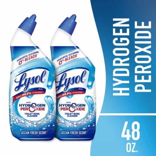 Lysol Cool Spring Breeze Toilet Bowl Cleaner with Hydrogen Peroxide Twin Pack 2 Count Perspective: front