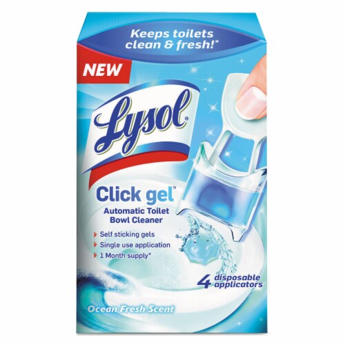 LYSOL Brand Click Gel Automatic Toilet Bowl Cleaner Ocean Fresh 0.17 oz 4/Box 92918 Perspective: front