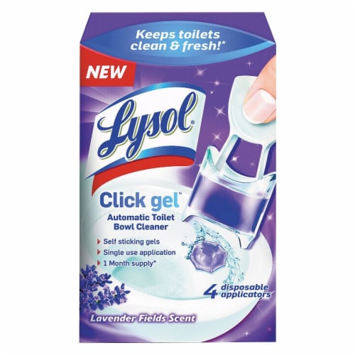 Lysol Click Gel Automatic Toilet Bowl Cleaner, For Cleaning and Refreshing,  Lavender Fields, 6 Applicators