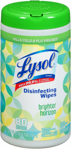 Lysol Disinfecting Wipes Bright Horizon Scent Perspective: front
