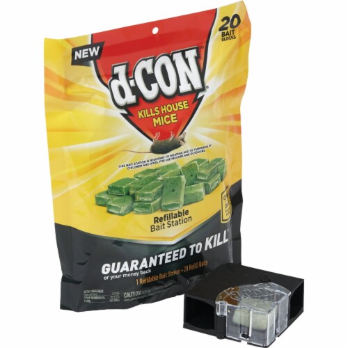 d-CON Refillable Corner Fit Mouse Poison Bait Station, 1 Trap + 20 Bait  Refills, 1 - Kroger