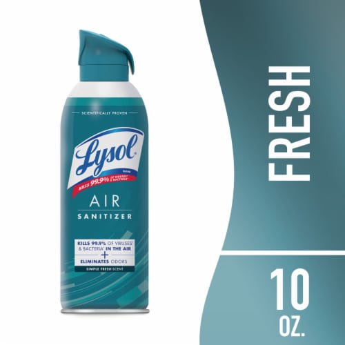 Lysol Air Sanitizing Spray, Odor Eliminating Air Freshener, Simple Fresh, 10 oz Perspective: front
