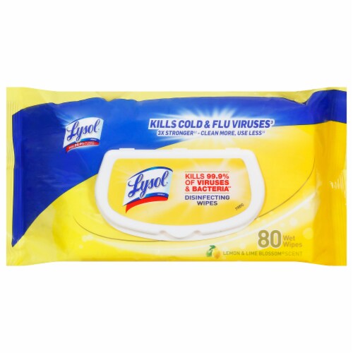 Lysol® Lemon & Lime Blossom Scent Disinfecting Wipes Perspective: front