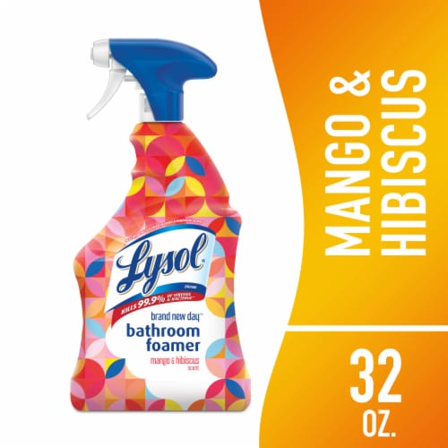 Lysol Brand New Day Bathroom Cleaning Spray Mango and Hibiscus Perspective: front