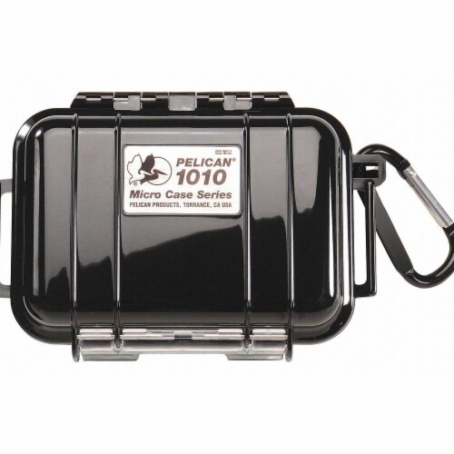 Pelican Micro Case,Black,5.88 x 4.06 x 2.12 In  1010-025-110-G Perspective: front