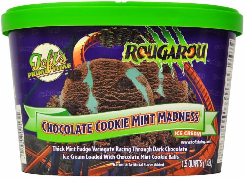 Toft's Chocolate Cookie Mint Madness Ice Cream Tub Perspective: front