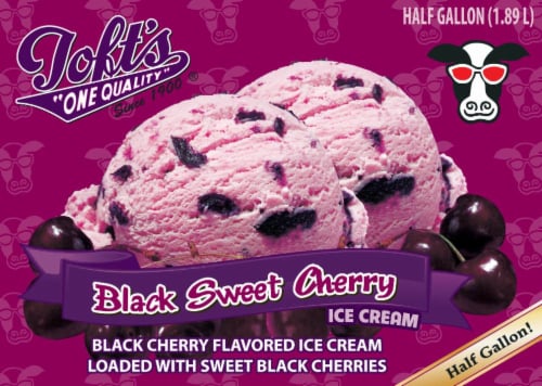 Toft's One Quality Black Sweet Cherry Ice Cream Tub Perspective: front