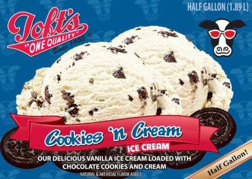 Toft's One Quality Cookies 'n Cream Ice Cream Tub Perspective: front