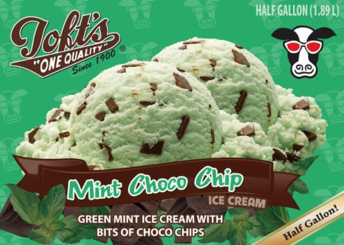 Toft's One Quality Mint Choco Chip Ice Cream Tub Perspective: front