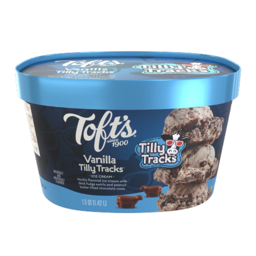Toft's® Vanilla Tilly Tracks™ Ice Cream Tub Perspective: front