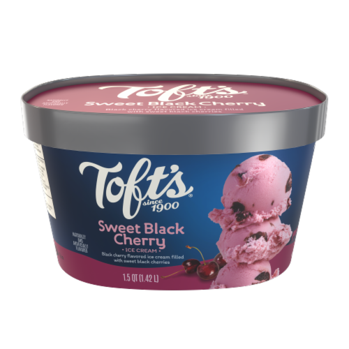 Toft's® Sweet Black Cherry Ice Cream Tub Perspective: front