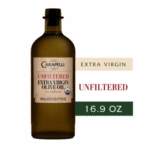 Carapelli Organic Unfiltered Extra Virgin Olive Oil Perspective: front