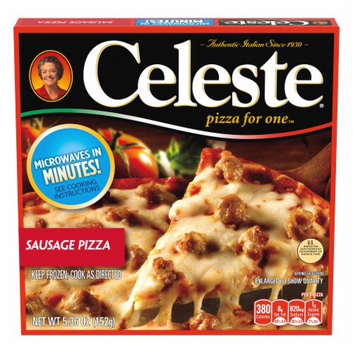 Celeste Pizza for One Sausage Frozen Pizza Perspective: front