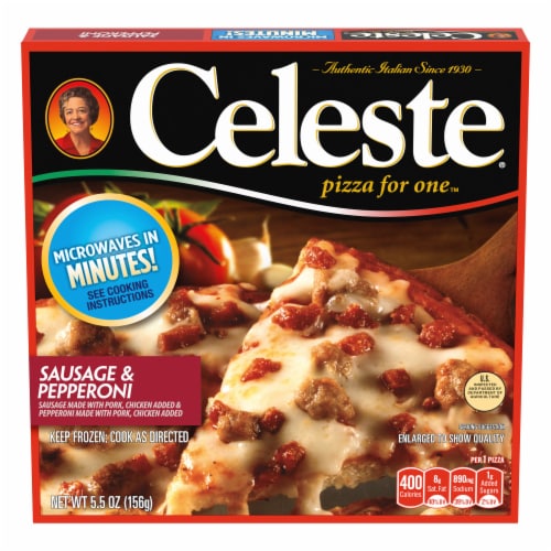 Celeste Sausage & Pepperoni Frozen Pizza for One Perspective: front
