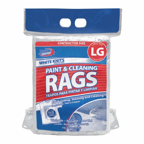 ProLine White Knits Paint & Cleaning Rags Perspective: front