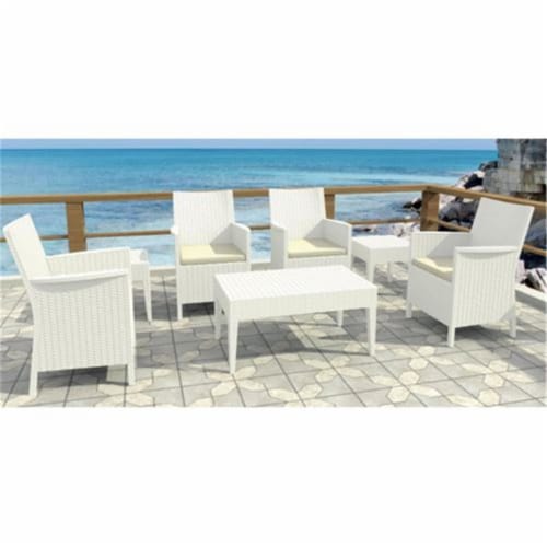 Siesta ISP8062S-WH California Wickerlook Casual Seating set - 7 Piece  White Perspective: front