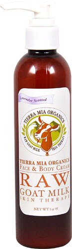 Tierra Mia Organics Lavender Scented Raw Goat Milk Skin Therapy Face & Body Cream Perspective: front