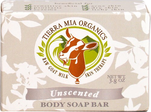 Tierra Mia Organics Raw Goat Milk Skin Therapy Unscented Body Soap Bar Perspective: front