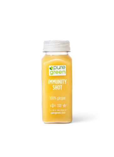 Pure Green Juice 100% Ginger Immunity Shot Perspective: front