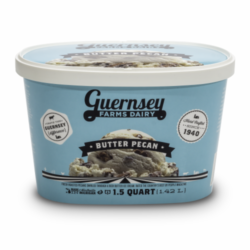 Guernsey Farms Dairy Butter Pecan Ice Cream Tub Perspective: front