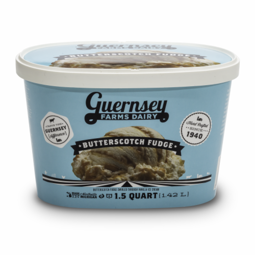 Guernsey Farms Dairy Butterscotch Fudge Ice Cream Tub Perspective: front