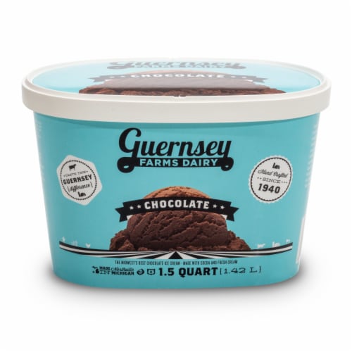 Guernsey Farms Dairy Chocolate Ice Cream Tub Perspective: front