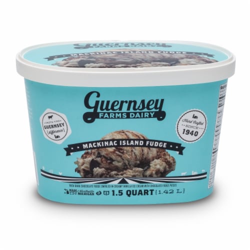 Guernsey Farms Dairy Mackinac Fudge Ice Cream Tub Perspective: front