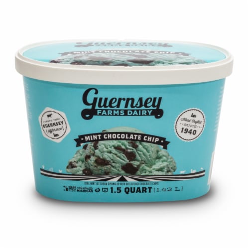 Guernsey Farms Dairy Mint Chocolate Chip Ice Cream Tub Perspective: front