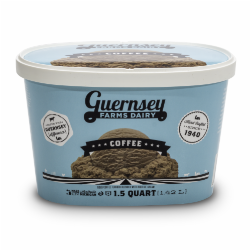 Guernsey Farm Dairy Coffee Ice Cream Tub Perspective: front