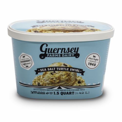 Guernsey Farm Dairy Sea Salt Turtle Ice Cream Tub Perspective: front