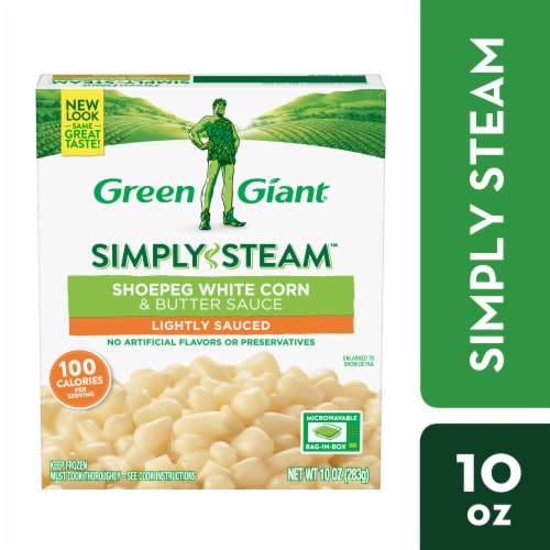 Green Giant Simply Steam Shoepeg White Corn & Butter Sauce Perspective: front