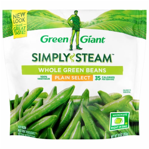 Green Giant Simply Steam Plain Select Whole Green Beans Perspective: front