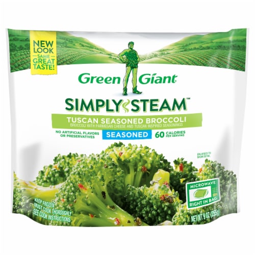 Green Giant Simply Steam Tuscan Seasoned Broccoli Perspective: front