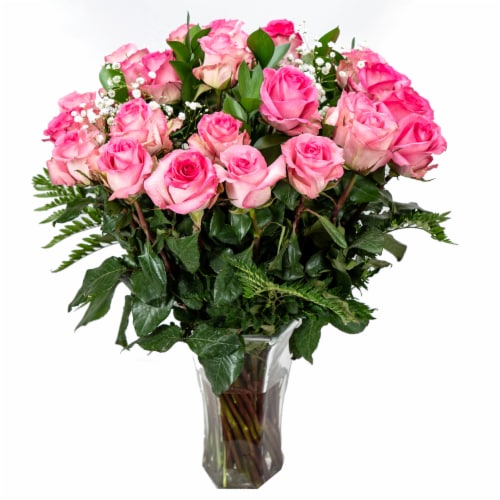 Deluxe Dozen Rose Vase Perspective: front