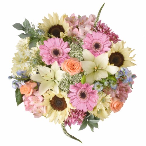 Mother's Day To Mom With Love Fresh Flower Bouquet Perspective: front