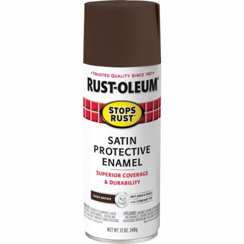 Rust-Oleum® Stops Rust® Satin Smooth Protective Enamel Spray - Dark Brown Perspective: front