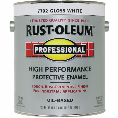 Rust-Oleum Gloss VOC for SCAQMD Professional Enamel, White, 1 Gal. 242256 Perspective: front
