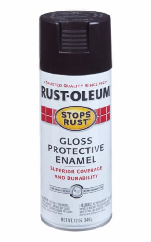 Rust-Oleum Stops Rust Gloss Dark Walnut Spray Paint 12 oz. - Total Qty: 1; Each Pack Qty: 1 Perspective: front