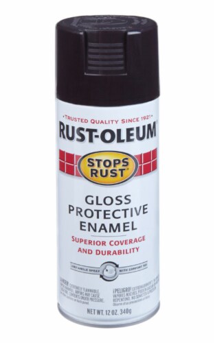 Rust-Oleum Stops Rust Gloss Dark Walnut Spray Paint 12 oz. - Total Qty: 1; Each Pack Qty: 1 Perspective: front