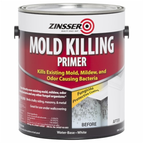 Mold Killing Primer, Interior/Exterior, Flat White, 1 gal Bucket/Pail