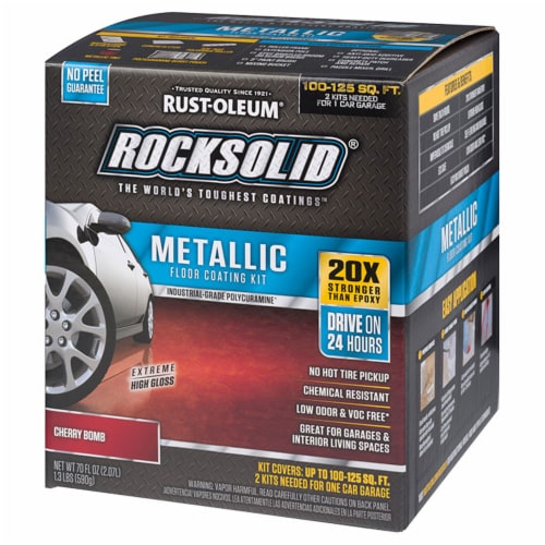 RockSolid Polycuramine Metallic Flr Coating Cherry Bomb 70oz Kit (need 2 for 1 Car Garage) Perspective: front
