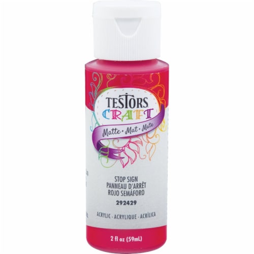 Testors Acrylic Matte Craft Paint, Stop Sign Perspective: front