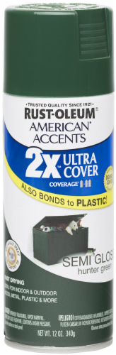Rust-Oleum American Accents 2X Ultra Cover Semi-Gloss Spray Paint - Hunter Green Perspective: front