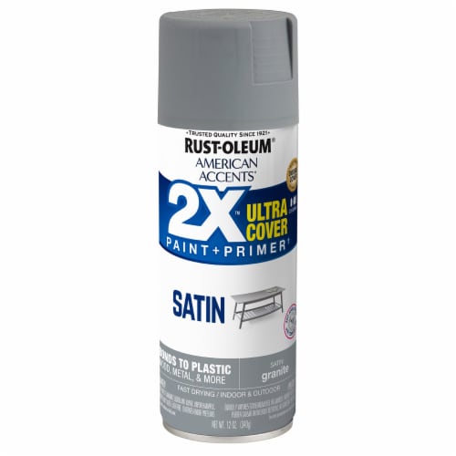 Rust-Oleum® American Accents® 2X™ Paint + Primer Satin Spray Paint - Granite Perspective: front