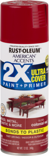 Rust-Oleum American Accents 2X Ultra Cover Gloss Spray Paint - Colonial Red Perspective: front