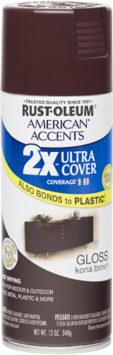Rust-Oleum American Accents 2X Ultra Cover Gloss Spray Paint - Kona Brown Perspective: front