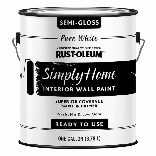 Rust-Oleum® Simply Home Semi-Gloss Interior Wall Paint - Pure White Perspective: front