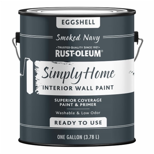Rust-Oleum® Simply Home Eggshell Interior Wall Paint - Smoked Navy Perspective: front